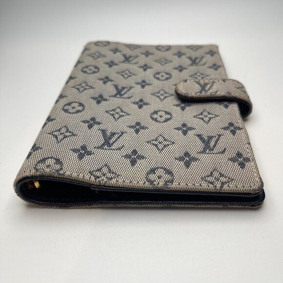 Louis Vuitton Vintage Mini Lin PM Passport Agenda Cover - Navy - Preowned - Picture 7 of 11